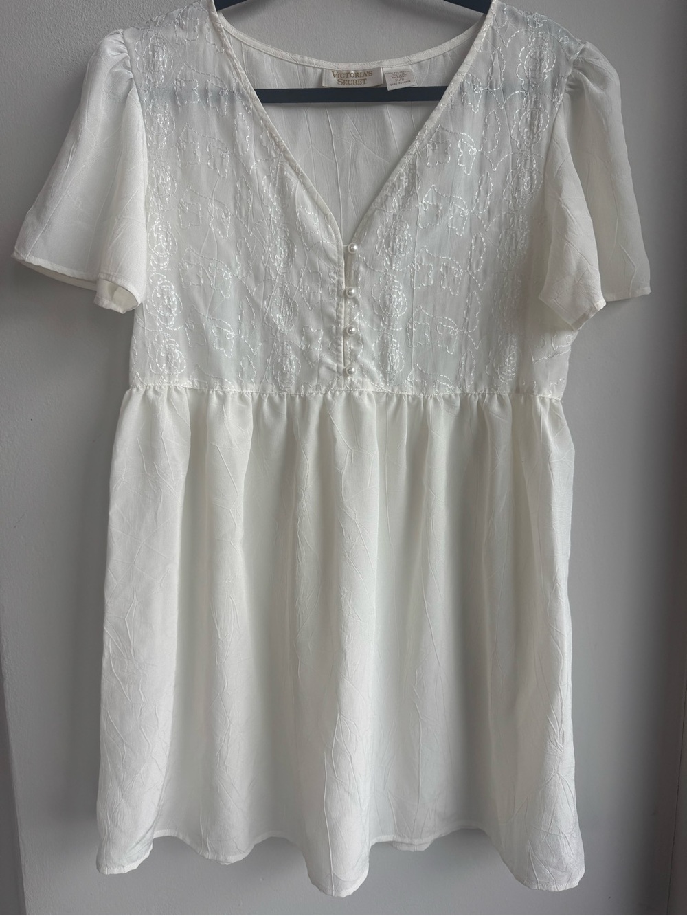 Vintage Victoria's Secret Gold Label 90s White Lace Lingerie Baby Doll Dress